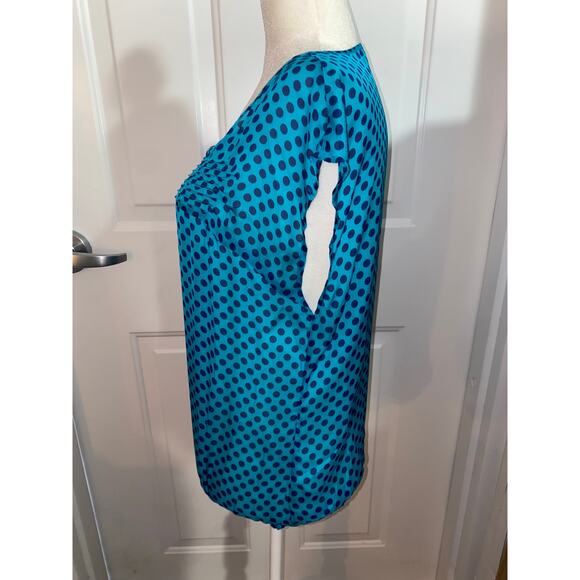 The Limited Blue Polka Dot Blouse Top Short Sleeve Sz S Small - Picture 3 of 5